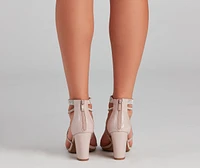 Sparkle Party Strappy Block Heels