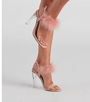 Wait Fur It Marabou Lucite Heels
