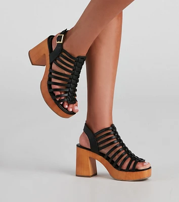 Getaway Vibes Caged Block Heel