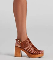 Getaway Vibes Caged Block Heel