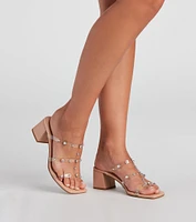 Studded PVC Caged Strap Mules
