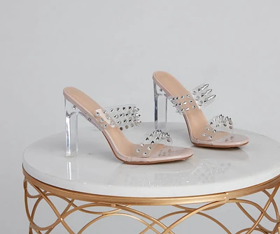 Total Stud Lucite Block Mules