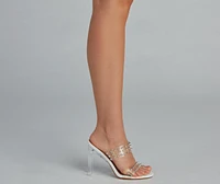 Total Stud Lucite Block Mules