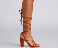 Stylish Babe Lace-Up Block Heels