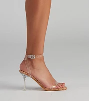 Pop the Cork PVC Wrap Ankle Stilettos
