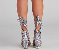 Vibe Out Y2K Lace-Up Block Heels