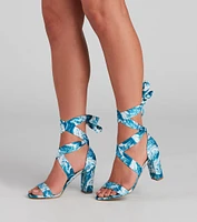 Vibe Out Y2K Lace-Up Block Heels