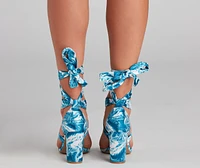 Vibe Out Y2K Lace-Up Block Heels