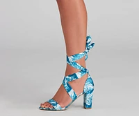 Vibe Out Y2K Lace-Up Block Heels