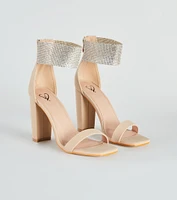 Dazzle Queen Rhinestone Block Heels
