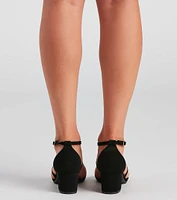 Cross Paths Nubuck Block Heels