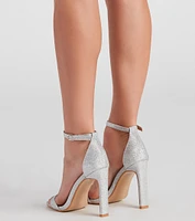 Glitter Party Mesh Block Heels