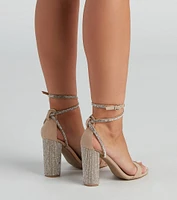 Caught The Spotlight Rhinestone Heels