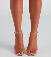 Sparkle Steps Rhinestone Block Heels