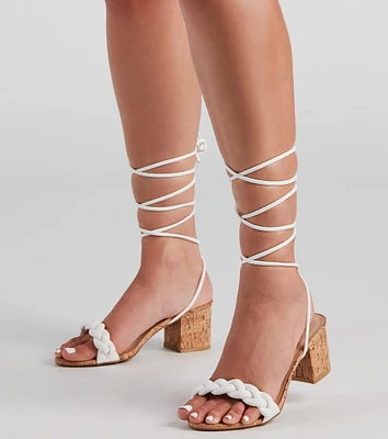 Vineyard Chic Cork Lace-Up Heels
