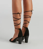 Glam Strut Rhinestone Lace-Up Heels