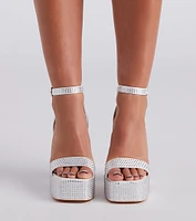 Glam Icon Rhinestone Platform Heels