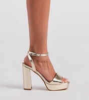 Diva-Worthy Metallic Platform Heels