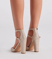 Glitz Glitter Mesh Pointed Toe Pumps