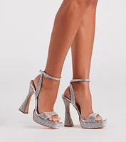 All The Right Curves Rhinestone Heels