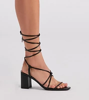 Best Style Forward Lace-Up Block Heels