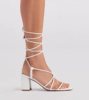 Best Style Forward Lace-Up Block Heels
