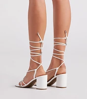 Best Style Forward Lace-Up Block Heels