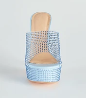 She's So Sassy Rhinestone Platform Stiletto Mules