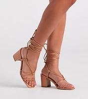 Best Style Forward Lace-Up Block Heels
