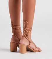 Best Style Forward Lace-Up Block Heels