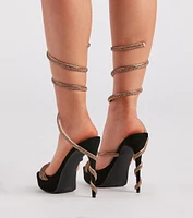 Spark Of Glamour Rhinestone Spiral Stiletto Heels