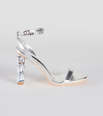 All About The Bling Gemstone Metallic Heels