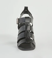 Count On Cute Caged Block Heels