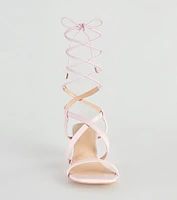 Catch Me If You Can Lace-Up Block Heels