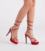 Spark Of Glamour Rhinestone Spiral Stiletto Heels