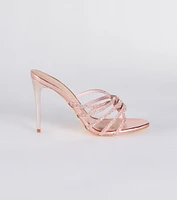 Show Up And Sparkle Rhinestone Metallic Mules