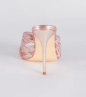 Show Up And Sparkle Rhinestone Metallic Mules