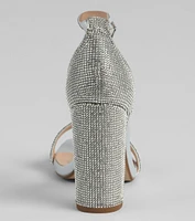 Shine Always Rhinestone Block Heels