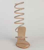 Take Notice Rhinestone Spiral Heels