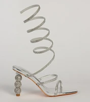 Take Notice Rhinestone Spiral Heels