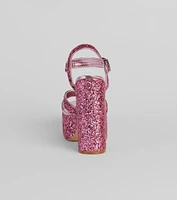 Step Into Sparkle Glitter Platform Heels