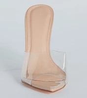 Serving Chic Vibes Clear Strap Stiletto Mules