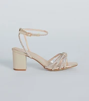 Dancing Shoes Rhinestone Short Block Heels