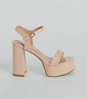 Plot Twist Patent Platform Block Heels