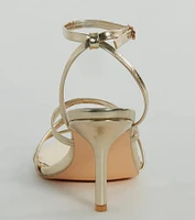 Ahead Of The Crowd Strappy Metallic Stiletto Heels