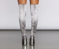 Satin Over The Knee Boots