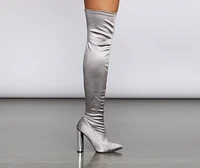 Satin Over The Knee Boots