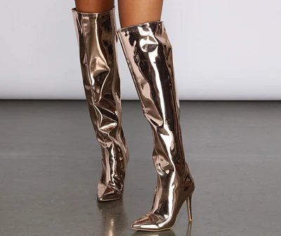 Metallic Marvel Stiletto Boots