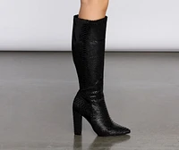 Snake Attraction Knee-High Boots