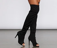 A Sassy Moment Peep Toe Stiletto Boots